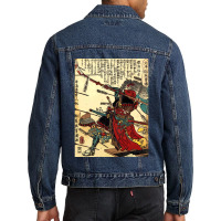 Samurai-warrior-poster-martial-arts-face-mask- Men Denim Jacket | Artistshot