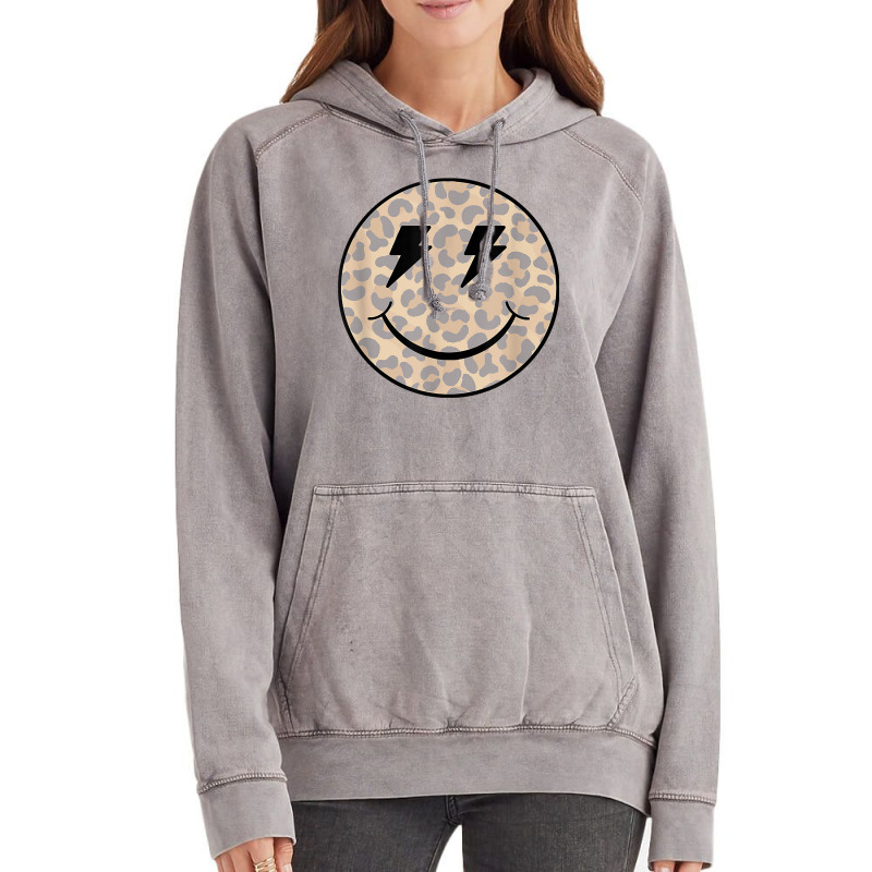 Trendy Leopard Smiley Face Lightning Bolt T Shirt Vintage Hoodie by cm-arts | Artistshot