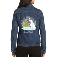 Buon Natale Cute Polar Bear Penguin Christmas Ladies Denim Jacket | Artistshot