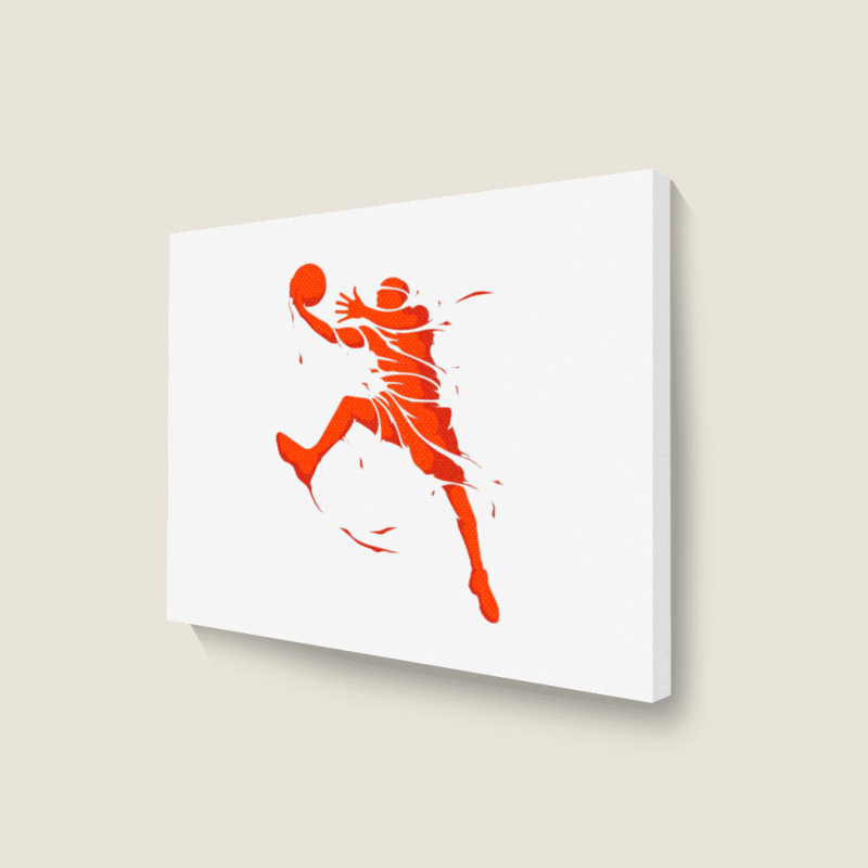 Basketball Player Splash Skill Landscape Canvas Print | Artistshot