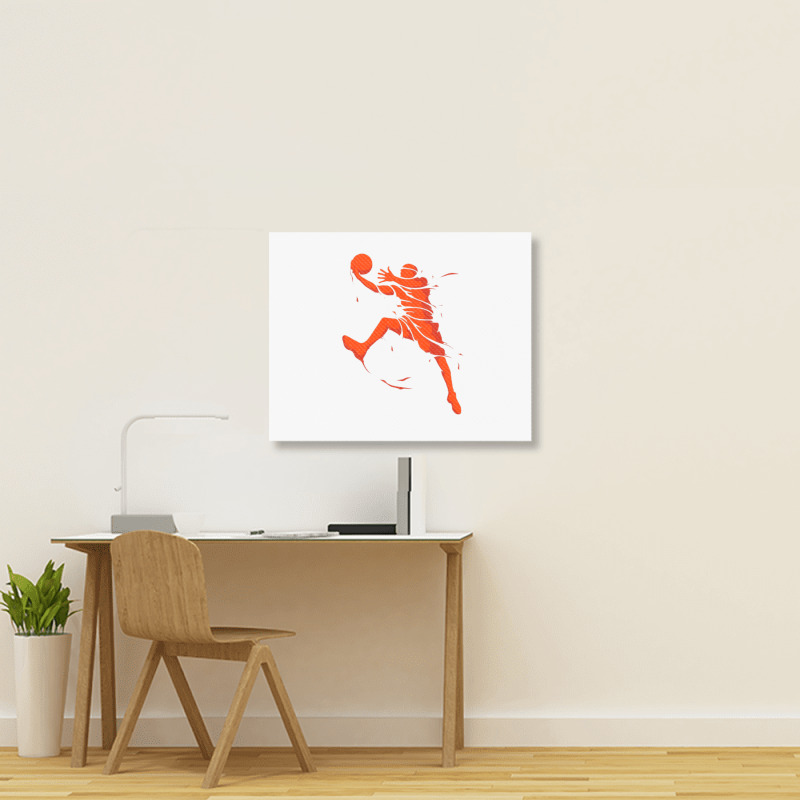 Basketball Player Splash Skill Landscape Canvas Print | Artistshot