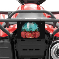 Spooky Jack O Lantern Halloween Costume Full Moon Pumpkin Atv License Plate | Artistshot