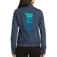 Lbi Long Beach Island New Jersey Shore Island Type Graphic Long Sleeve Ladies Denim Jacket | Artistshot