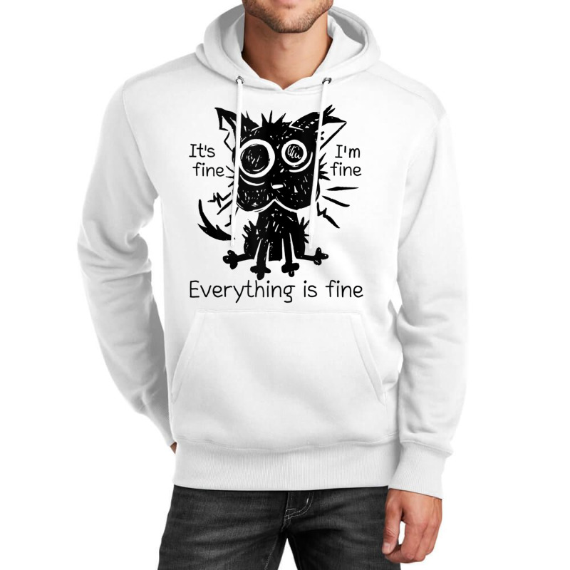 Everything Is Fine Funny Stressed Out Cat Graphic Tank Top Unisex Hoodie | Artistshot