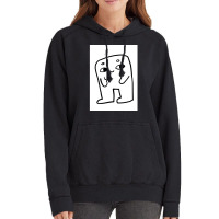 Smile Cartoon Doodle Character Minimal Art Design Vintage Hoodie | Artistshot