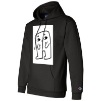 Smile Cartoon Doodle Character Minimal Art Design Champion Hoodie | Artistshot