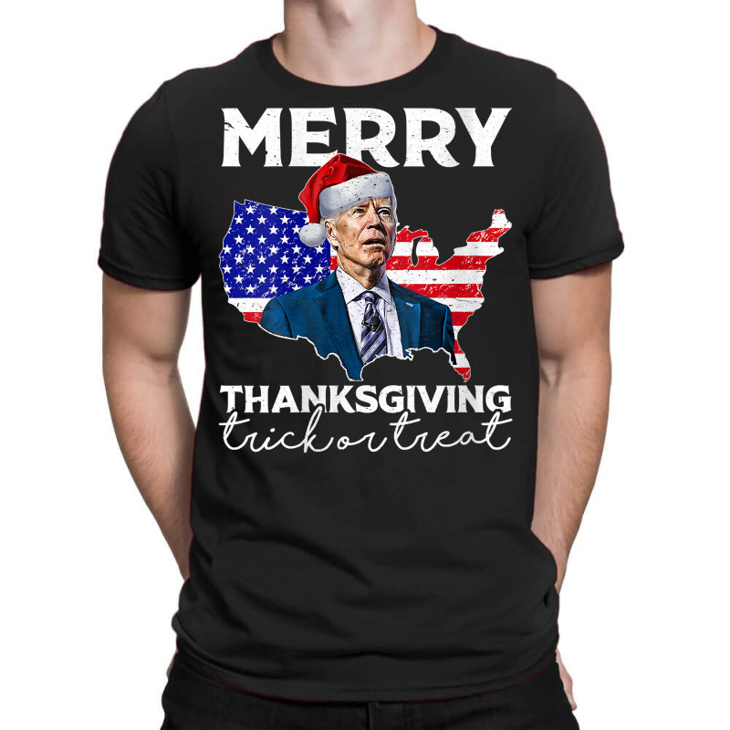 Womens Joe Biden Shirts, Merry Thanksgiving Trick Or Treat V Neck T Sh T-shirt | Artistshot