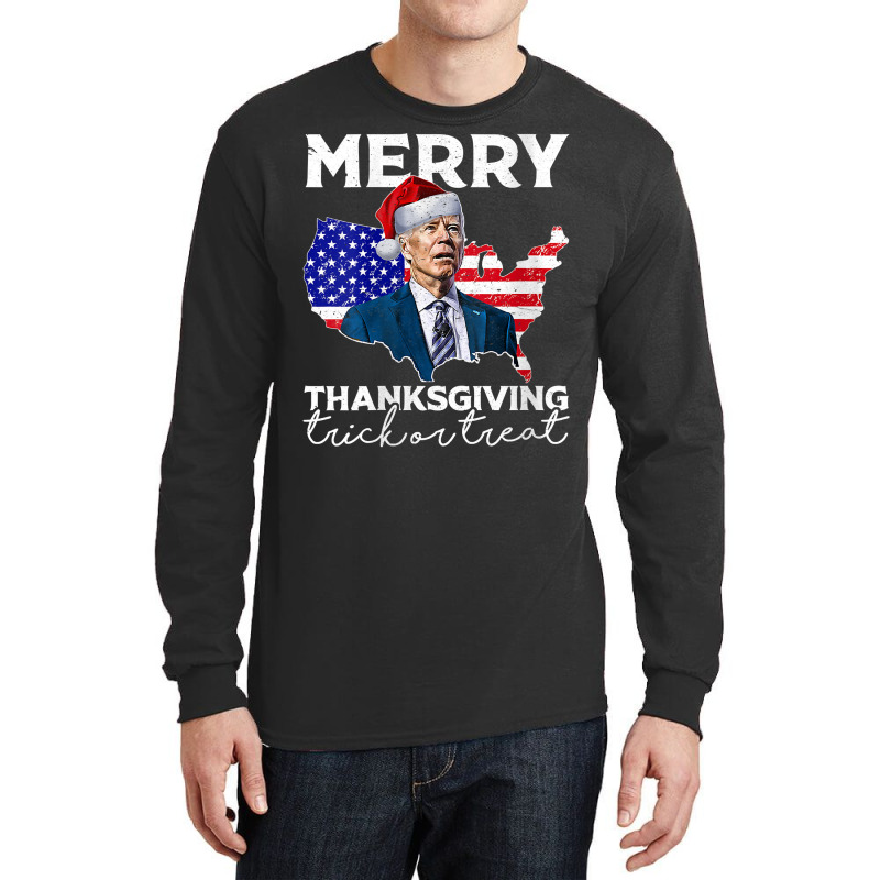 Womens Joe Biden Shirts, Merry Thanksgiving Trick Or Treat V Neck T Sh Long Sleeve Shirts | Artistshot