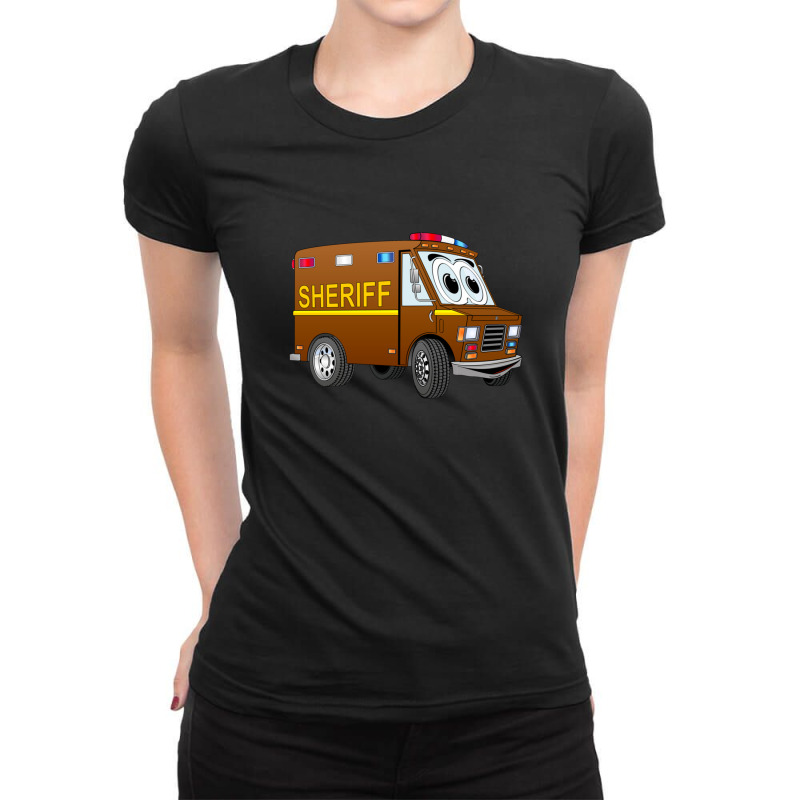 Sheriff Mini Van Cartoon Ladies Fitted T-Shirt by RobinIntorcia | Artistshot