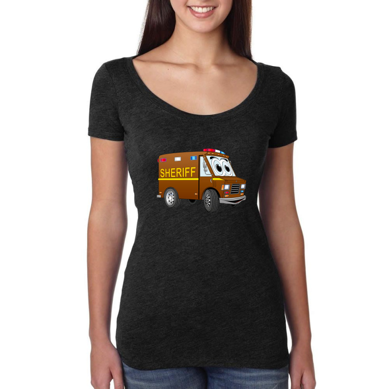 Sheriff Mini Van Cartoon Women's Triblend Scoop T-shirt by RobinIntorcia | Artistshot