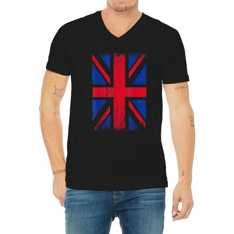 Union Jack Flag England Great Britain United Kingdom V-neck Tee | Artistshot