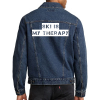 Ski   Ski Is My Therapy T Shirt Men Denim Jacket | Artistshot