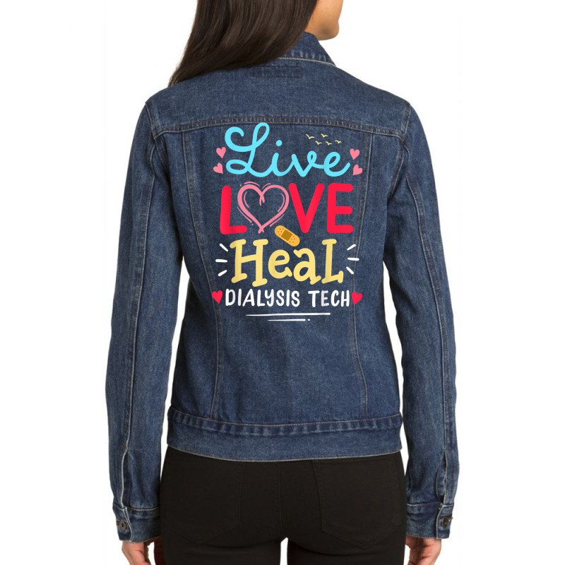 Dialysis Tech Dialysis Technician Gifts Ladies Denim Jacket by Posh | Artistshot