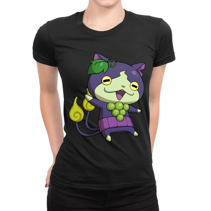 Grape Jibanyan Ladies Fitted T-Shirt by cm-arts | Artistshot