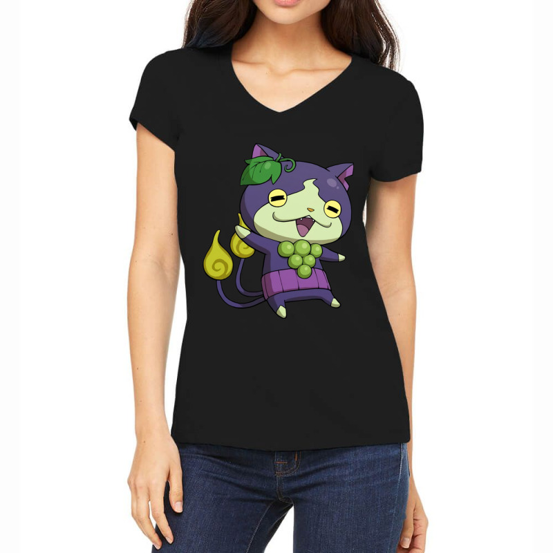 Grape Jibanyan Women's V-Neck T-Shirt by cm-arts | Artistshot