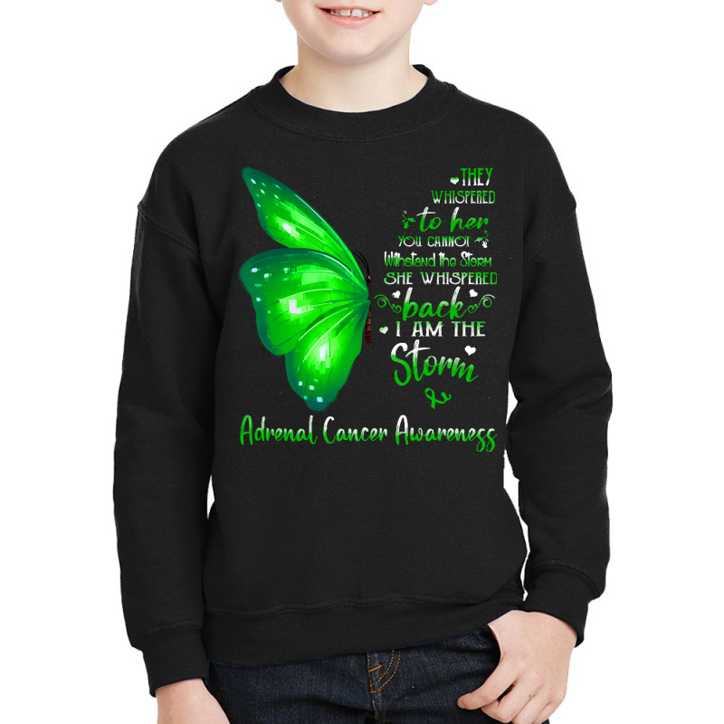 Adrenal Cancer Awareness T  Shirt She Whispered Back I Am The Storm Ad Youth Sweatshirt | Artistshot