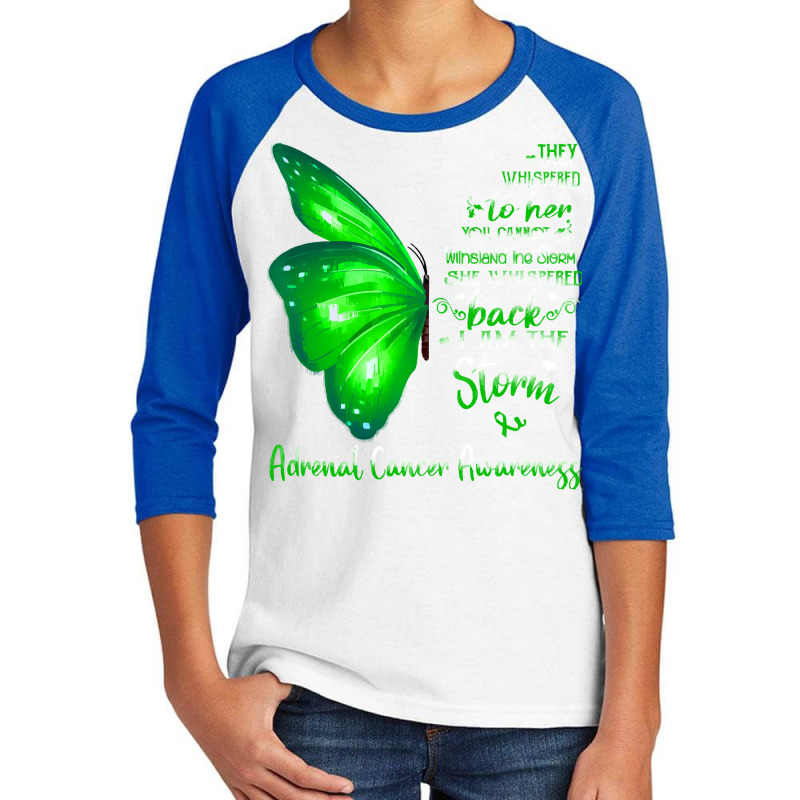 Adrenal Cancer Awareness T  Shirt She Whispered Back I Am The Storm Ad Youth 3/4 Sleeve | Artistshot