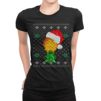 Santa Hat Swinger Upside Down Pineapple Ugly Pattern Tank Top Ladies Fitted T-shirt | Artistshot