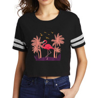 Coconut Palm Trees Exotic Bird Tropical Summer Flamingo T Shirt Scorecard Crop Tee | Artistshot