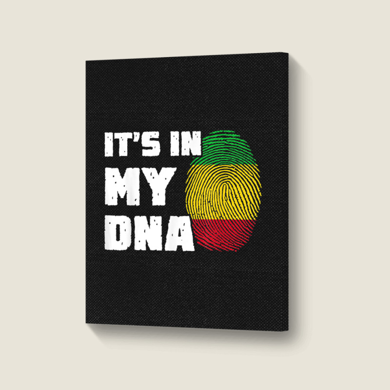 It's In My Dna Mali Flag Fingerprint Men Women Portrait Canvas Print by Fashzilla | Artistshot