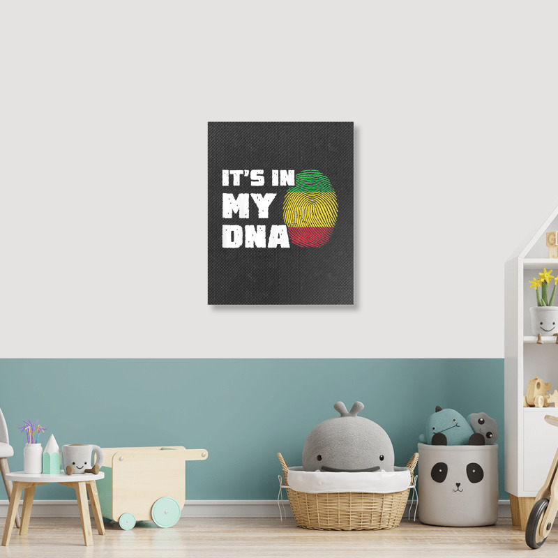 It's In My Dna Mali Flag Fingerprint Men Women Portrait Canvas Print by Fashzilla | Artistshot