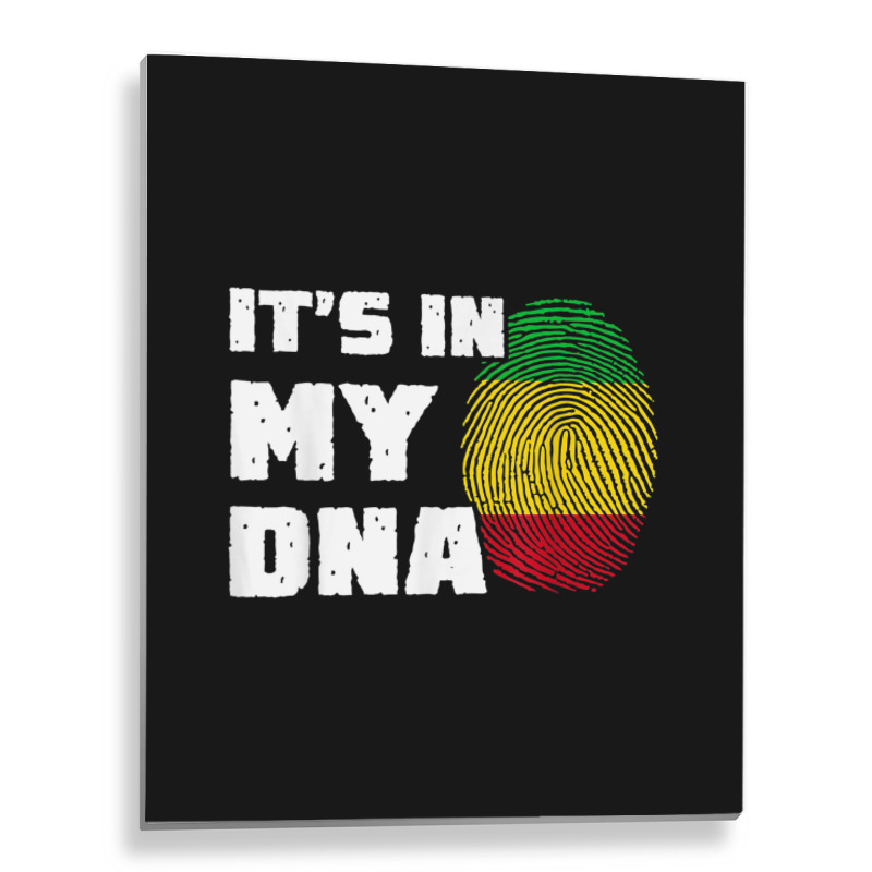 It's In My Dna Mali Flag Fingerprint Men Women Metal Print Vertical by Fashzilla | Artistshot