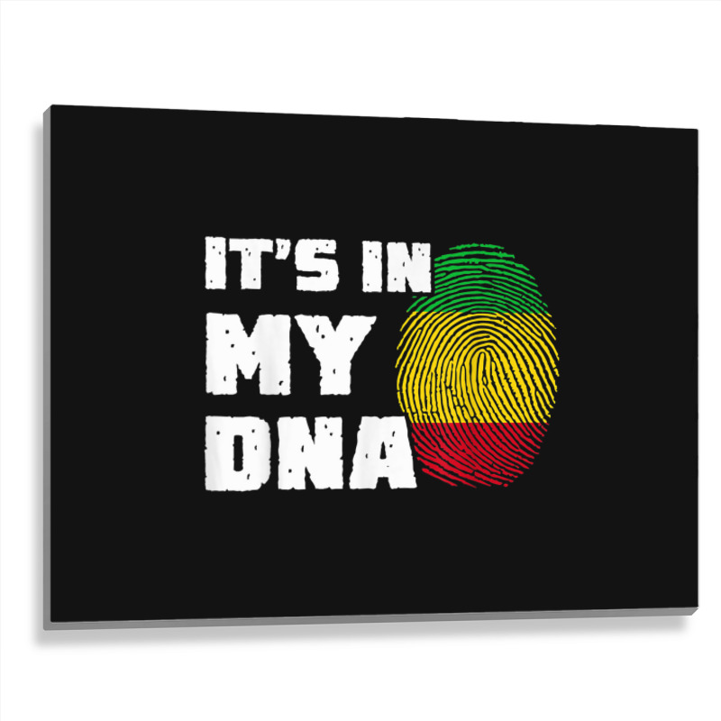 It's In My Dna Mali Flag Fingerprint Men Women Metal Print Horizontal by Fashzilla | Artistshot