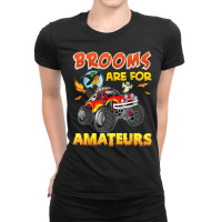 Brooms Are For Amateurs Witch Monster Car Halloween Scary Ladies Fitted T-shirt | Artistshot