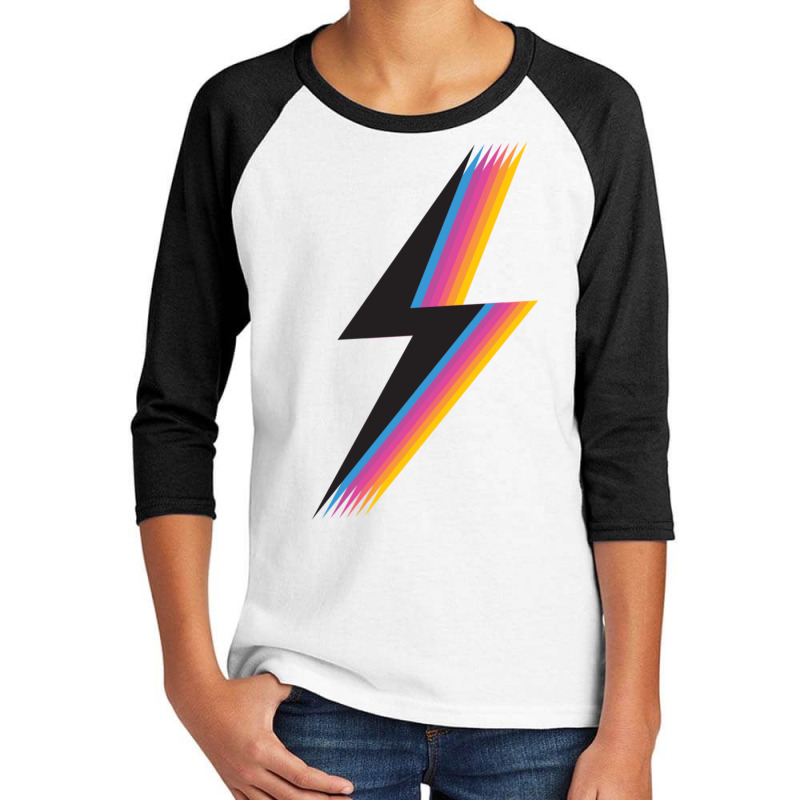 Lightning Bolt Sweatshirt With Cool Colorful Retro Graphic Sweatshirt Youth 3/4 Sleeve by cm-arts | Artistshot