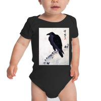 Japanese Art, Japanese Woodblock Art Print Crow Kyosai Long Sleeve T S Baby Bodysuit | Artistshot