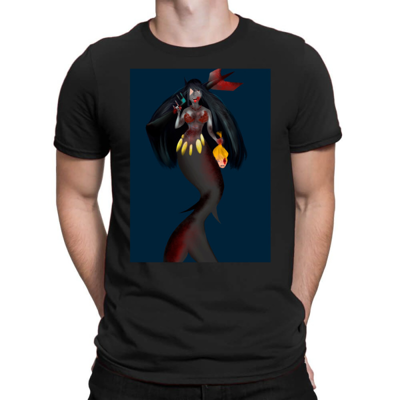 Killer Mermaid Long T-Shirt by DEMARCOBLACK | Artistshot