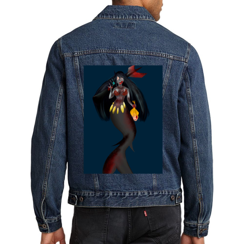 Killer Mermaid Long Men Denim Jacket by DEMARCOBLACK | Artistshot