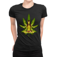 Shiva Weed Meditation, Shiva Weed Meditation Art, Shiva Weed Meditatio Ladies Fitted T-shirt | Artistshot