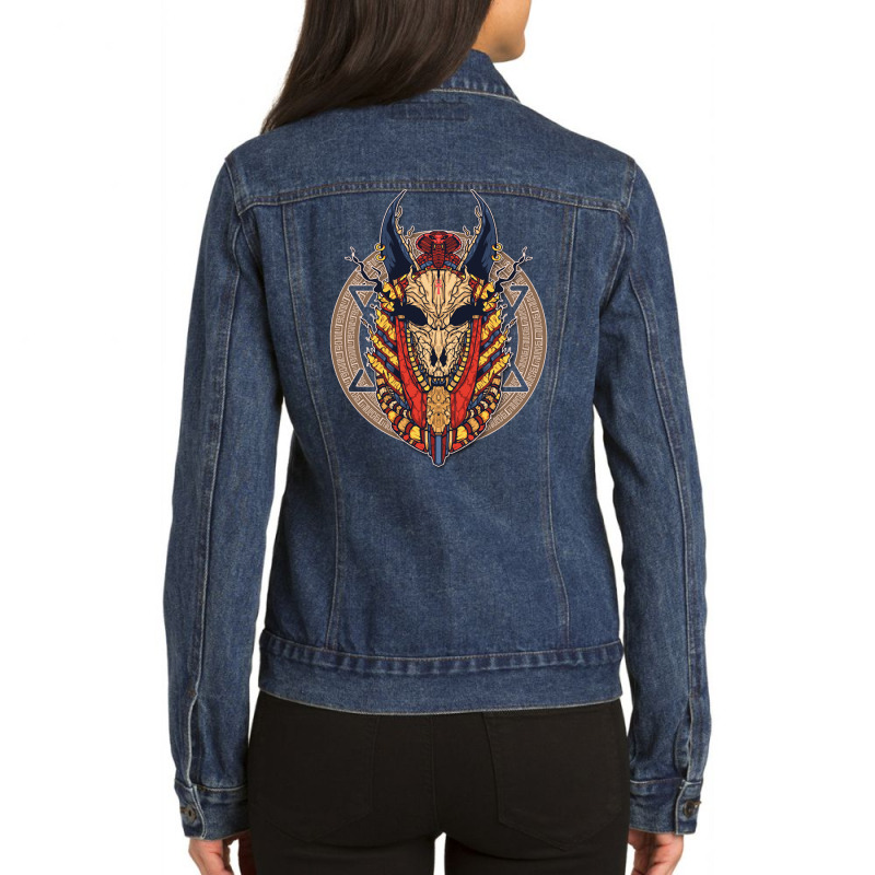 Anubis Head Skull, Anubis Head Skull Vintage, Anubis Head Skull Art, A Ladies Denim Jacket by SHUTREI55 | Artistshot