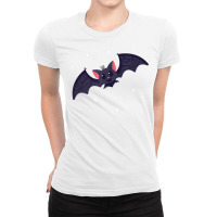 Cute Vampire Bat And Stars Funny Halloween Art Graphic T Shirt Ladies Fitted T-shirt | Artistshot