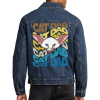 Mens Funny Cute Oriental Shorthair Cat Dad, Retro Vintage Cat T Shirt Men Denim Jacket | Artistshot