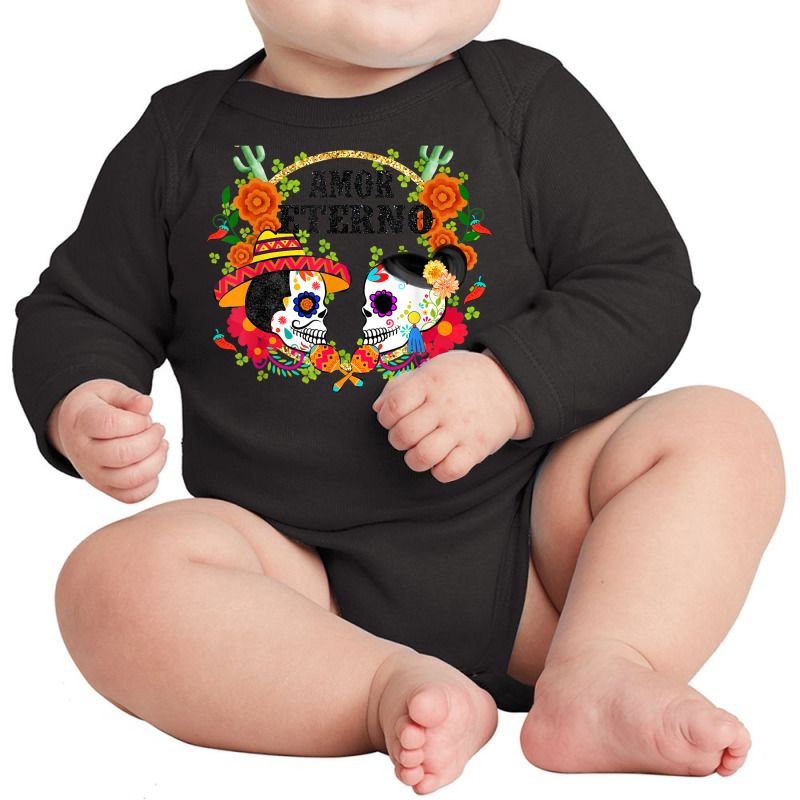 Day Of The Dead Día De Muertos Amor Eterno Skull Candy Long Sleeve Baby Bodysuit by Renew | Artistshot