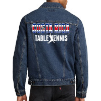 Costa Rica Table Tennis Fans   Costa Rican Flag Ping Pong Men Denim Jacket | Artistshot