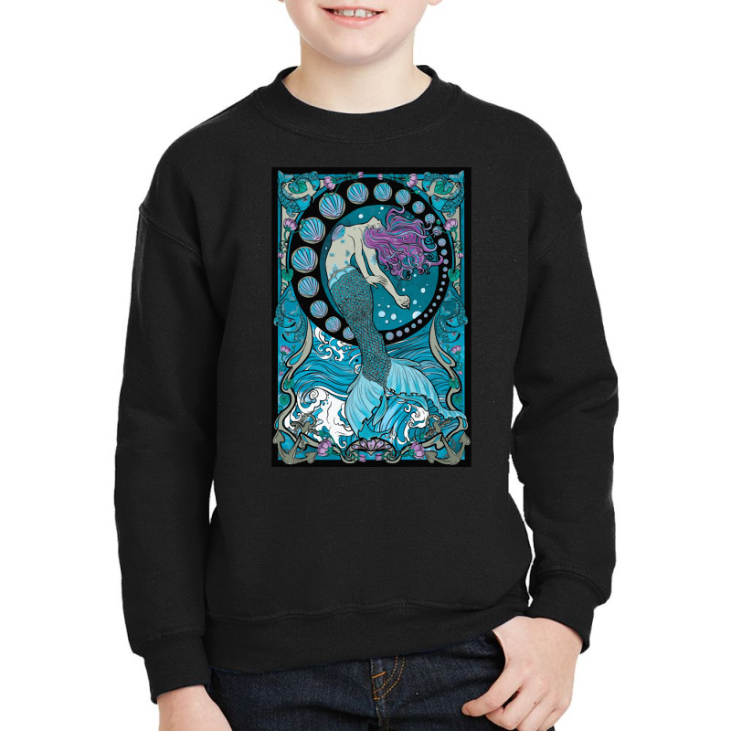 Nouveau Mermaid, Nouveau Mermaid Art, Nouveau Mermaid Painting, Nouvea Youth Sweatshirt by SHUTREI55 | Artistshot