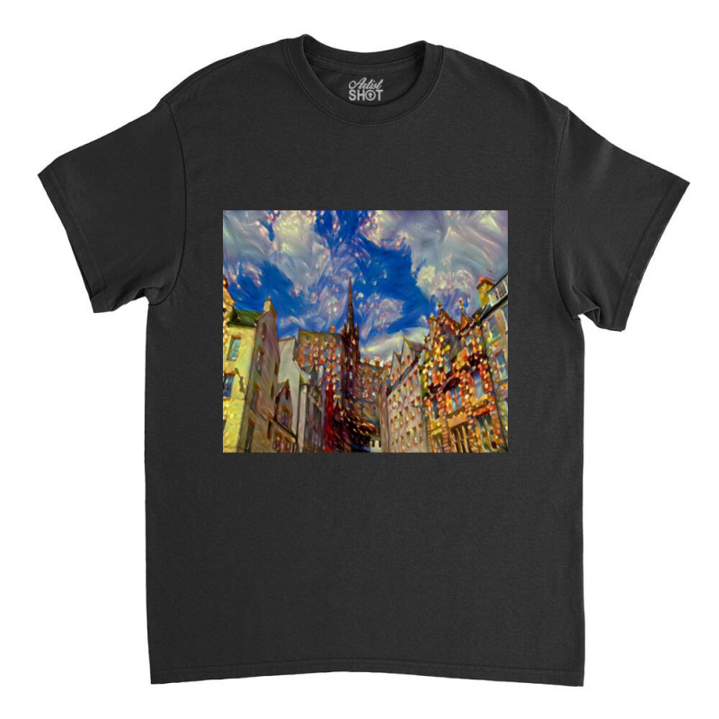 Old Town, Edinburgh, Scotland Drawing Classic T-shirt | Artistshot