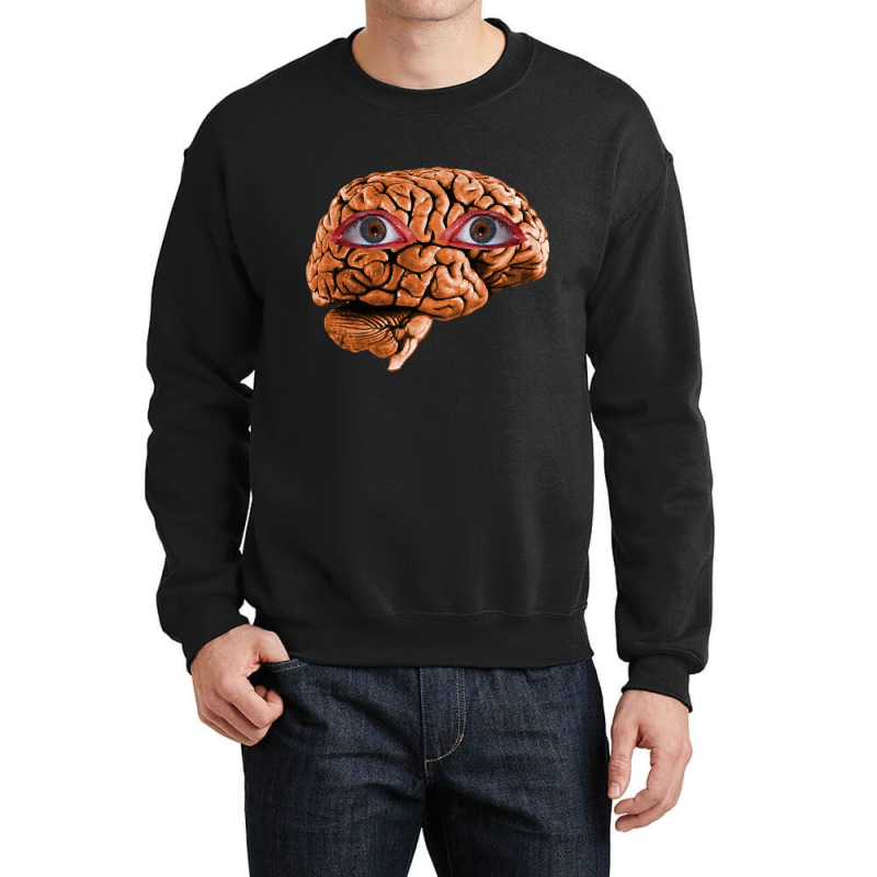 Brain With Eyes, Brain With Eyes Art, Brain With Eyes Vintage, Brain W Crewneck Sweatshirt | Artistshot