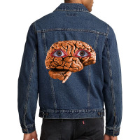 Brain With Eyes, Brain With Eyes Art, Brain With Eyes Vintage, Brain W Men Denim Jacket | Artistshot