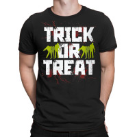 Womens Trick Or Treat, Zombies And Blood Halloween V Neck T Shirt T-shirt | Artistshot