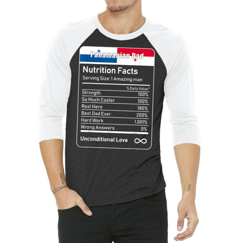 Panamanian Dad Nutrition Facts T Shirt 3/4 Sleeve Shirt by cm-arts | Artistshot