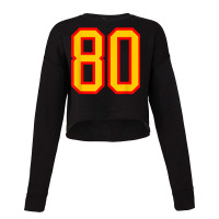 Number #80 Red Yellow Sports Jersey Birthday Lucky Number 80 Cropped Sweater | Artistshot