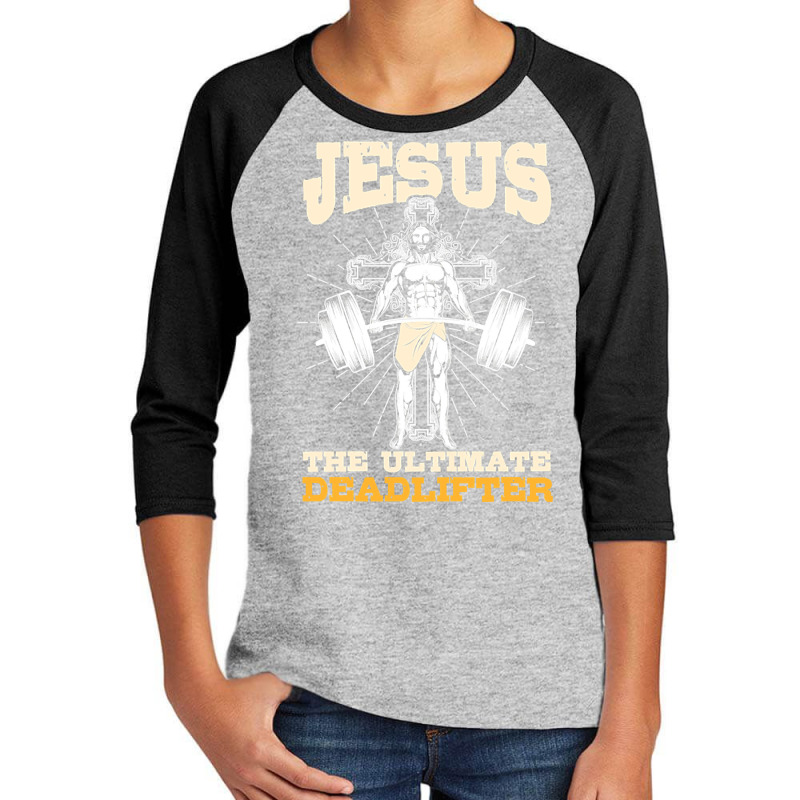 Deadlifter Jesus, Deadlifter Jesus Art, Deadlifter Jesus Painting, Dea Youth 3/4 Sleeve by cm-arts | Artistshot