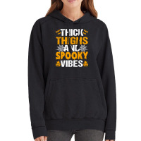 Thick Thighs And Spooky Vibes Funny Halloween Costume Women Vintage Hoodie | Artistshot