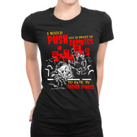 Push You In Zombies To Save Cocker Spaniel Funny Dog Lover T Shirt Ladies Fitted T-shirt | Artistshot