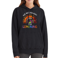 Womens We Are Hungry For Learning Rainbow Caterpillar Teacher V Neck T Vintage Hoodie | Artistshot