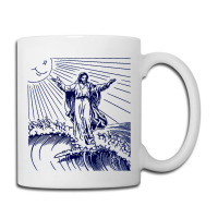 Surfing Jesus, Cool Surf Vintage, The Surfing Jesus, Surfing Jesus, Vi Coffee Mug | Artistshot